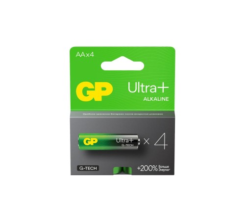 Элемент питания Алкалиновые батарейки c технологией G-tech GP Ultra Plus Alkaline 15А AА - 4 шт. на блистере (4 шт.)