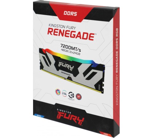 Память оперативная/ Kingston 32GB 7600MT/s DDR5 CL38 DIMM (Kit of 2) FURY Renegade RGB XMP Память оперативная/ Kingston 32GB 7600MT/s DDR5 CL38 DIMM (Kit of 2) FURY Renegade RGB XMP