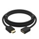 GCR Удлинитель 1.5m v2.0 HDMI-HDMI черный, OD7.3mm, 28/28 AWG, позолоченные контакты, Ethernet 18.0 Гбит/с, 19M / 19F, тройной экран