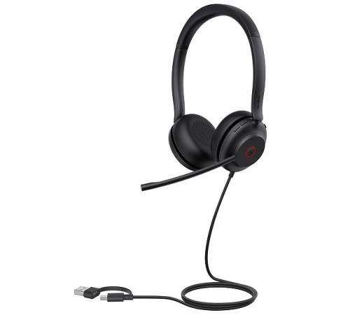 Гарнитура YEALINK UH35 Dual UC USB-C/A Дуо, Проводная, HD звук, шумоподавление, LED-индикатор, USB-C/A, шт