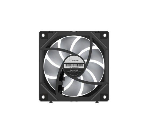 Вентилятор для корпуса Ocypus Gamma F12 UNI BK ARGB REVERSE BLADE 3 IN 1, 3x120x120x25mm, 4-PIN PWM, 800-1800 RPM, 31 DBA MAX, HYDRO BEARING
