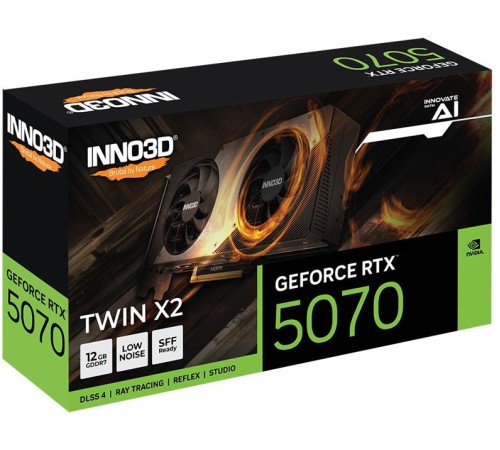 Видеокарта INNO3D RTX 5070 Twin X2//RTX5070, HDMI, DP*3, 12G,D7