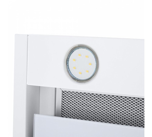 ВЫТЯЖКА MAUNFELD FANTASY LIGHT 60 White/ ширина 600 мм, полновстраиваемая, сенсорное управление, 3 скорости, 800 м3/ч, 40 дБ, светодиодное LED освещение, опция: угольный фильтр CF190C, белый цвет