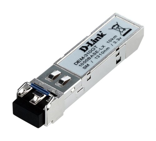 Модуль D-Link SFP-трансивер, 1000Base-LX (Duplex LC), 1310 нм, для одномодового кабеля, до 10 км