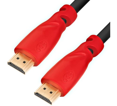 Greenconnect Кабель 1.0m, HDMI версия 2.0 HDR 4:2:2, Ultra HD, 4K 60 fps 60Hz/5K*30Hz, 3D, AUDIO, 18.0 Гбит/с, 28/28 AWG, OD7.3mm, тройной экран, черный, красные коннекторы, GCR-HM3012-1.0m Greenconnect Кабель 1.0m, HDMI версия 2.0 HDR 4:2:2, Ultra HD, 4K 60 fps 60Hz/5K*30Hz, 3D, AUDIO, 18.0 Гбит/с, 28/28 AWG, OD7.3mm, тройной экран, черный, красные коннекторы, GCR-HM3012-1.0m