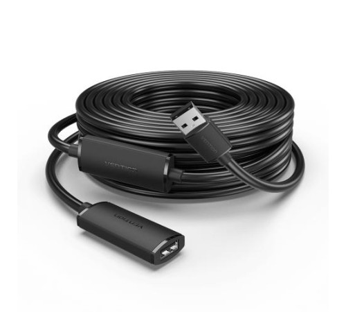 Активный кабель-удлинитель Vention USB 2.0 AM/AF с усилителем - 20м Черный Активный кабель-удлинитель Vention USB 2.0 AM/AF с усилителем - 20м Черный