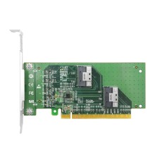 Адаптер для SSD/ PCIe x16 to Two SlimSAS SFF-8654 8i Adapter