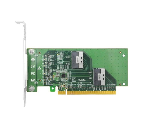 Адаптер для SSD/ PCIe x16 to Two SlimSAS SFF-8654 8i Adapter Адаптер для SSD/ PCIe x16 to Two SlimSAS SFF-8654 8i Adapter