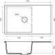 Кухонная мойка GRANFEST URBAN 678L black 1-чаша+крыло 780*490мм, монтаж: врезной, материал: кварц, цвет: черный