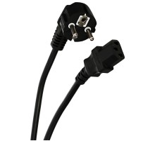 Кабель/ Кабель компьютер --> розетка 220V ( угловая Евровилка) <VDE> 3G*1mm2 VCOM <CE021-CU1.0-1.8> , 1,8 м