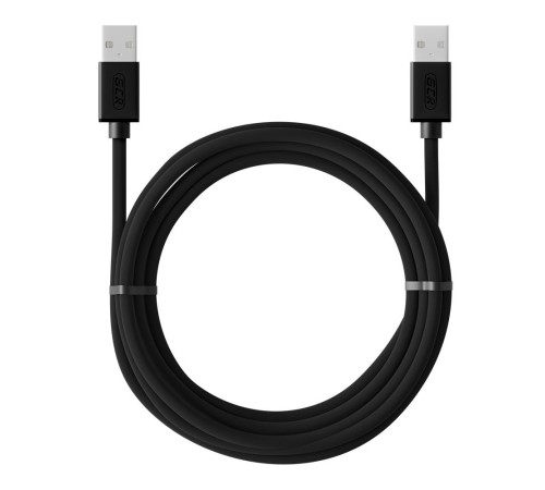 GCR Кабель 0.15m USB 2.0, AM/AM, черный, 28/28 AWG, экран, армированный, морозостойкий