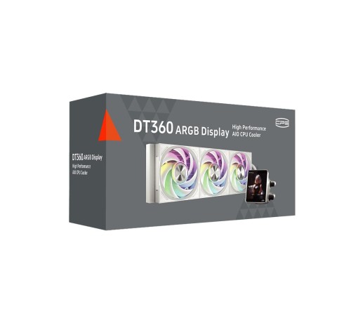 Система охлаждения/ Water Cooling System PCCooler DT360 ARGB Display WH (300W, 360mm, LED temp., White, ARGB/ Fans: 3x120mm, 83.83CFM, 3000RPM/ Pump height 62mm, 15dBA, 2600RPM, Rad thickness 27mm/ S: 1851, 1700, 1200, 115X, AM5, AM4)