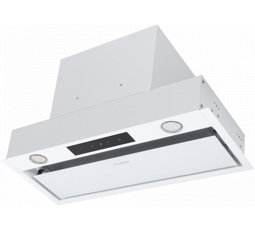 ВЫТЯЖКА MAUNFELD FANTASY LIGHT 60 White/ ширина 600 мм, полновстраиваемая, сенсорное управление, 3 скорости, 800 м3/ч, 40 дБ, светодиодное LED освещение, опция: угольный фильтр CF190C, белый цвет