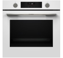 Встраиваемая электрическая духовка BOSCH Serie 4, духовой шкаф,цвет белый, функция добавленного пара с чашей для воды, класс энергоэффективности А, 8 режимов, 66 литров, EcoClean на задней стенке, телескопические направляющие 1 уровень, пр-во Турция