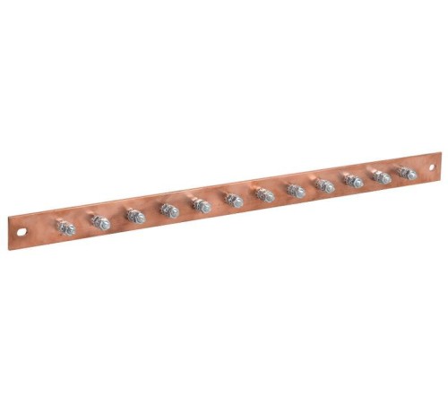 ITK Шина заземл. 483х25x3мм медь ШМТ М1 12 точек подключ. М6