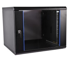  ЦМО Шкаф телекоммуникационный настенный разборный ЭКОНОМ 12U (600х650) дверь стекло, цвет черный