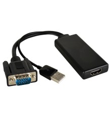 Переходник VGA вилка на HDMI розетка активный/ ADC-GM/HF [99-9698002]
