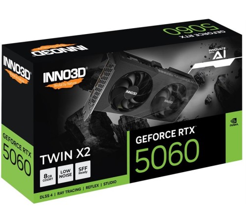 Видеокарта INNO3D RTX 5060 Twin X2//RTX5060, HDMI, DP*3, 8G,D7