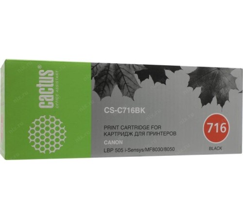 -/ Картридж лазерный Cactus CS-C716BK 716 BK черный (2300стр.) для Canon i-Sensys MF8030/MF8030cn/MF805