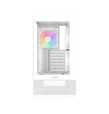 Корпус ПК без блока питания/ Case SAMA V40 White, Midi-Tower, TG, 6x120mm ARGB, 2xUSB 3.0 + 1xUSB 3.1 Type-C, ATX, mATX, mITX White