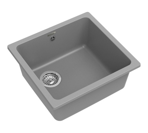 Кухонная мойка RIVELATO RIVELATO Мойка BERKANA 45 1-чаш 485*455, монтаж: универсальный, материал: кварц, цвет: серый металлик Кухонная мойка RIVELATO RIVELATO Мойка BERKANA 45 1-чаш 485*455, монтаж: универсальный, материал: кварц, цвет: серый металлик