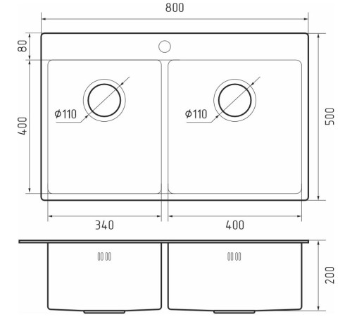 Кухонная мойка RIVELATO Rivelato Rinox 8050 B2 Мойка нерж.сталь 2 чаши 800*500*200 мм, монтаж: врезной, материал: нержавеющая сталь, цвет: нержавеющая сталь Кухонная мойка RIVELATO Rivelato Rinox 8050 B2 Мойка нерж.сталь 2 чаши 800*500*200 мм, монтаж: врезной, материал: нержавеющая сталь, цвет: нержавеющая сталь