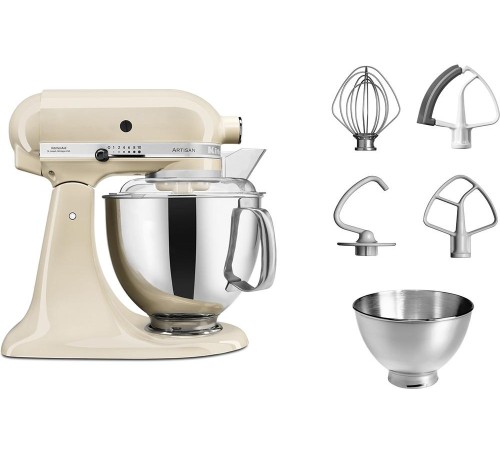 Настольный миксер KitchenAid Настольный миксер с откидным блоком Artisan 4.8 л, кремовый Настольный миксер KitchenAid Настольный миксер с откидным блоком Artisan 4.8 л, кремовый