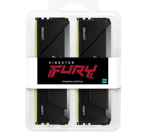 Память оперативная/ Kingston 64GB 3200MT/s DDR4 CL16 DIMM (Kit of 2) FURY Beast RGB Память оперативная/ Kingston 64GB 3200MT/s DDR4 CL16 DIMM (Kit of 2) FURY Beast RGB