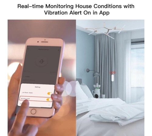 Датчик вибрации MOES ZigBee Vibration Sensor , AAA 2шт х 1.5 V