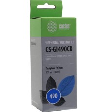 -/ Чернила Cactus CS-GI490CB GI-490 голубой 100мл для Canon Pixma G1400/G2400/G3400