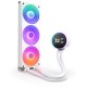 Система жидкостного охлаждения для ПК/ Water Cooling System NZXT Kraken Elite 360 RGB (270W, 360mm, LED temp., White, RGB/ Fans: 1xF360 RGB Core Fan, 75.12CFM, 30dBA, 2400RPM/ Pump height 65mm, 2800RPM, Rad thickness 27mm/ S: 1851, 1700, 1200, 115X, AM5,
