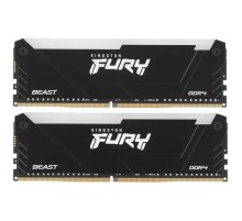 Память оперативная/ Kingston 64GB 3600MT/s DDR4 CL18 DIMM (Kit of 2) FURY Beast RGB