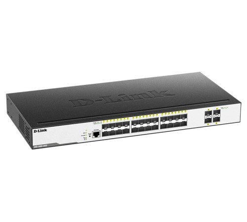 Коммутатор D-Link PROJ Управляемый L2 коммутатор, 24x1000Base-X SFP, 4x10GBase-X SFP+, CLI, консольный порт RJ-45, RPS, поддержка Dying Gasp