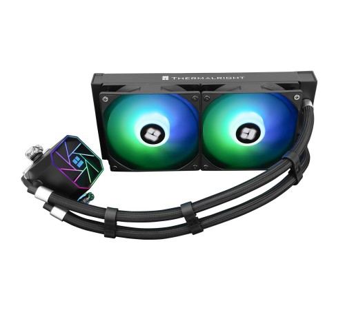 Система жидкостного охлаждения/ Water Cooling System Thermalright Aqua Elite 240 V3 (240mm, Black, ARGB/ Fans: 2x120mm, 66.17CFM, 25.6dBA, 1500RPM/ Pump height 53mm, 23dBA, 3300RPM, Rad thickness 27mm/ S: 1700, 1200, 20XX, 115X, AM5, AM4) Система жидкостного охлаждения/ Water Cooling System Thermalright Aqua Elite 240 V3 (240mm, Black, ARGB/ Fans: 2x120mm, 66.17CFM, 25.6dBA, 1500RPM/ Pump height 53mm, 23dBA, 3300RPM, Rad thickness 27mm/ S: 1700, 1200, 20XX, 115X, AM5, AM4)