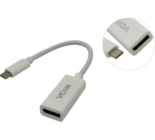 Кабель-адаптер/ Кабель-адаптер USB 3.1 Type-Cm --> DP(f) 3840x2160@30Hz, 10Gbps , 0,15m VCOM <CU422>