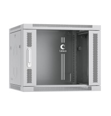  Cabeus SH-05F-9U60/60 Шкаф телекоммуникационный настенный 19" 9U 600x600x501mm (ШхГхВ) дверь стекло, цвет серый (RAL 7035)