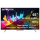 Телевизор ЖК 65'' Skyworth 65", Ultra HD, QLED, Matte Screen, 350Nit, Google TV, DVB-T2/C/S2, 2.0 ch Sound 12W*2 Dolby Atmos, 60Hz, 3 HDMI, 2 USB, Digital Audio Output, LAN, Composite output, CI, Выход для наушников, 2 Pole, безрамочный дизайн, 2025