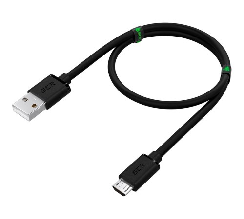 GCR Кабель 1.0m MicroUSB, черный, быстрая зарядка, 28/24 AWG, GCR-53606