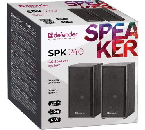 Акустическая 2.0 система Defender 65224 SPK 240 6 Вт, питание от USB Акустическая 2.0 система Defender 65224 SPK 240 6 Вт, питание от USB