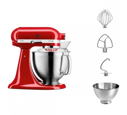 Настольный миксер KitchenAid Настольный миксер с откидным блоком Artisan 4.8 л, красный Настольный миксер KitchenAid Настольный миксер с откидным блоком Artisan 4.8 л, красный