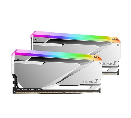 Оперативная память Netac Z RGB 32GB (2x16GB) DDR5-6800 (PC5-54400) C34 34-45-45-108 1.4V XMP Dual DIMM Kit Silver