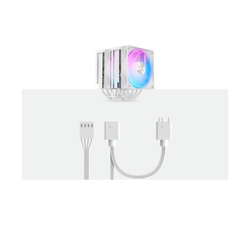 Кулер для процессора Ocypus Delta A62 WH ARGB, 2x120mm ARGB FAN, Top Panel, 6 HEAT PIPES, 4-PIN PWM, 500-2000 RPM, 29DBA, HYDRO BEARING, LGA115X/1200/1700/18XX, AM4/AM5