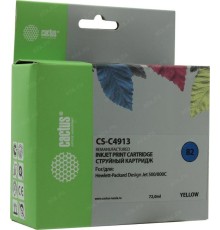 -/ Картридж струйный Cactus CS-C4913 №82 желтый (72мл) для HP DJ 500/800C