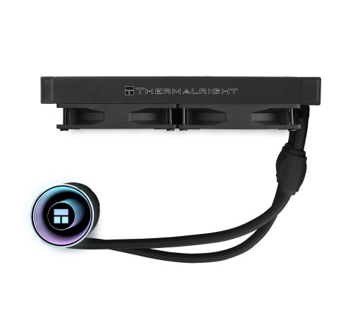 Водяное охлаждение для процессора/ Water Cooling System Thermalright Frozen Notte 240 Black Argb V2 (240mm, Black, ARGB/ Fans: 2x120mm, 72.37CFM, 27.7dBA, 2000RPM/ Pump height 54mm, 28dBA, 5300RPM, Rad thickness 27mm/ S: 1200, 1700, 1851, 2011, 2066, 115X