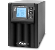 ИБП POWERMAN Online 1000, LCD, двойного преобразования, 1000ВА, 900Вт, 2 евророзетки с резервным питанием, USB, RS232, слот SNMP, разъем EPO, батарея 12В 9Ач 2 шт., 215 х 315 х 365 мм., 10.7 кг./ UPS POWERMAN Online 1000, LCD, dual conversion, 1000VA, 900
