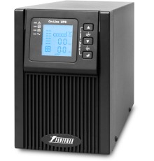 ИБП POWERMAN Online 1000, LCD, двойного преобразования, 1000ВА, 900Вт, 2 евророзетки с резервным питанием, USB, RS232, слот SNMP, разъем EPO, батарея 12В 9Ач 2 шт., 215 х 315 х 365 мм., 10.7 кг./ UPS POWERMAN Online 1000, LCD, dual conversion, 1000VA, 900