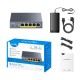 Коммутатор/ 5-Port 10/100/1000M PoE+ Switch 60W, 5 10/100/1000M ports with 4POE+ Ports Unmanaged Switch with UL power adapter IEEE802.3af / IEEE802.3at, Watchdog, 60W External