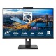 Монитор LCD 23.8'' 16:9 1920х1080(FHD) IPS, 75 Hz, 300 cd/m2, 1000:1, 50М:1, 4ms, HDMI, DP, 2xUSB-C, USB-Hub, Height adj, Pivot, Tilt, Swivel, Speakers, Camera, Black (Мятая упаковка)