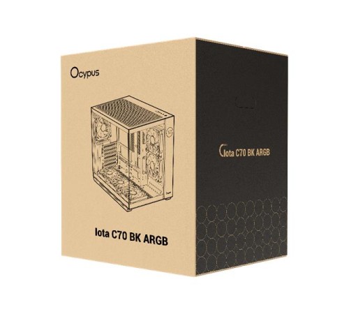 корпус Ocypus Iota C70 BK ARGB, ATX, Type-C(3.1)*1, USB3.0*2, BOTTOM 3x120mm ARGB, REAR 1x120mm ARGB, MB SIDE 2x120mm ARGB (незначительное повреждение коробки)
