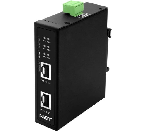 Промышленный PoE-инжектор/ Промышленный PoE-инжектор Gigabit Ethernet на 90W с бустером напряжения. Соответствует стандартам PoE IEEE 802.3af/at/bt. Автоматическое определение PoE устройств. Мощность PoE - до 90W. Поддержка скорости 10/100/1000Base-T. вх.
